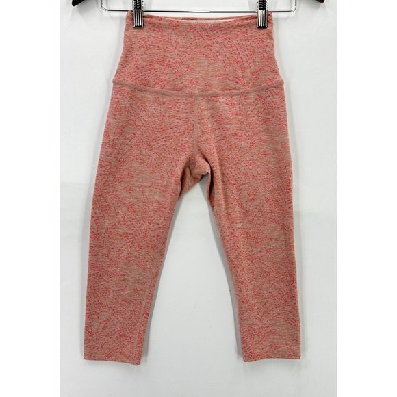 Beyond Yoga Leggings Womens Pull On Cropped Stretch Pattern Coral S - Picture 1 of 10